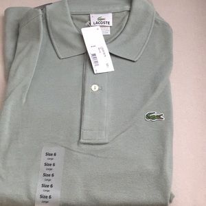 Lacoste NWT men's polo size 6 sage green